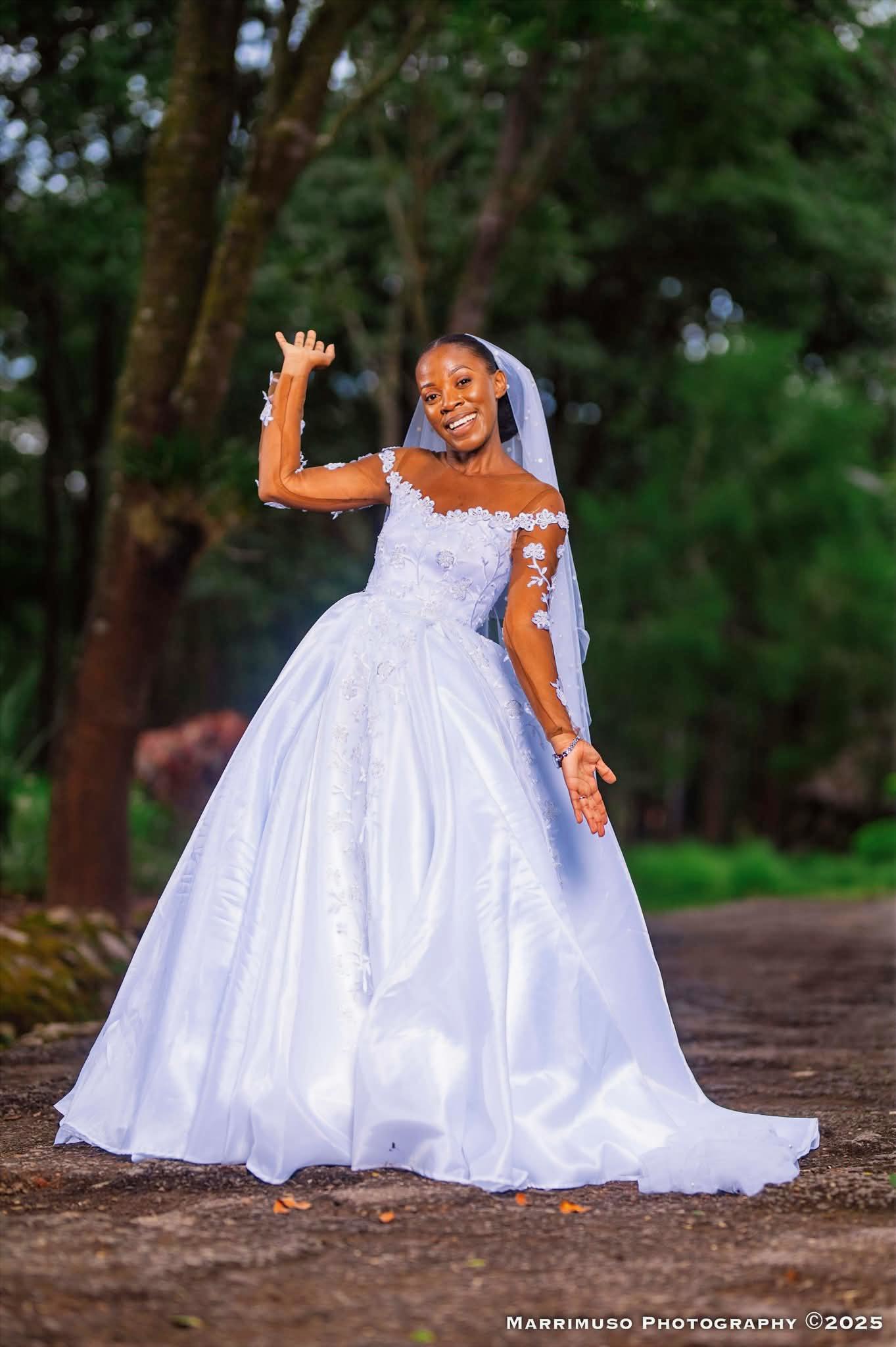 Ankara-trimmed wedding gown