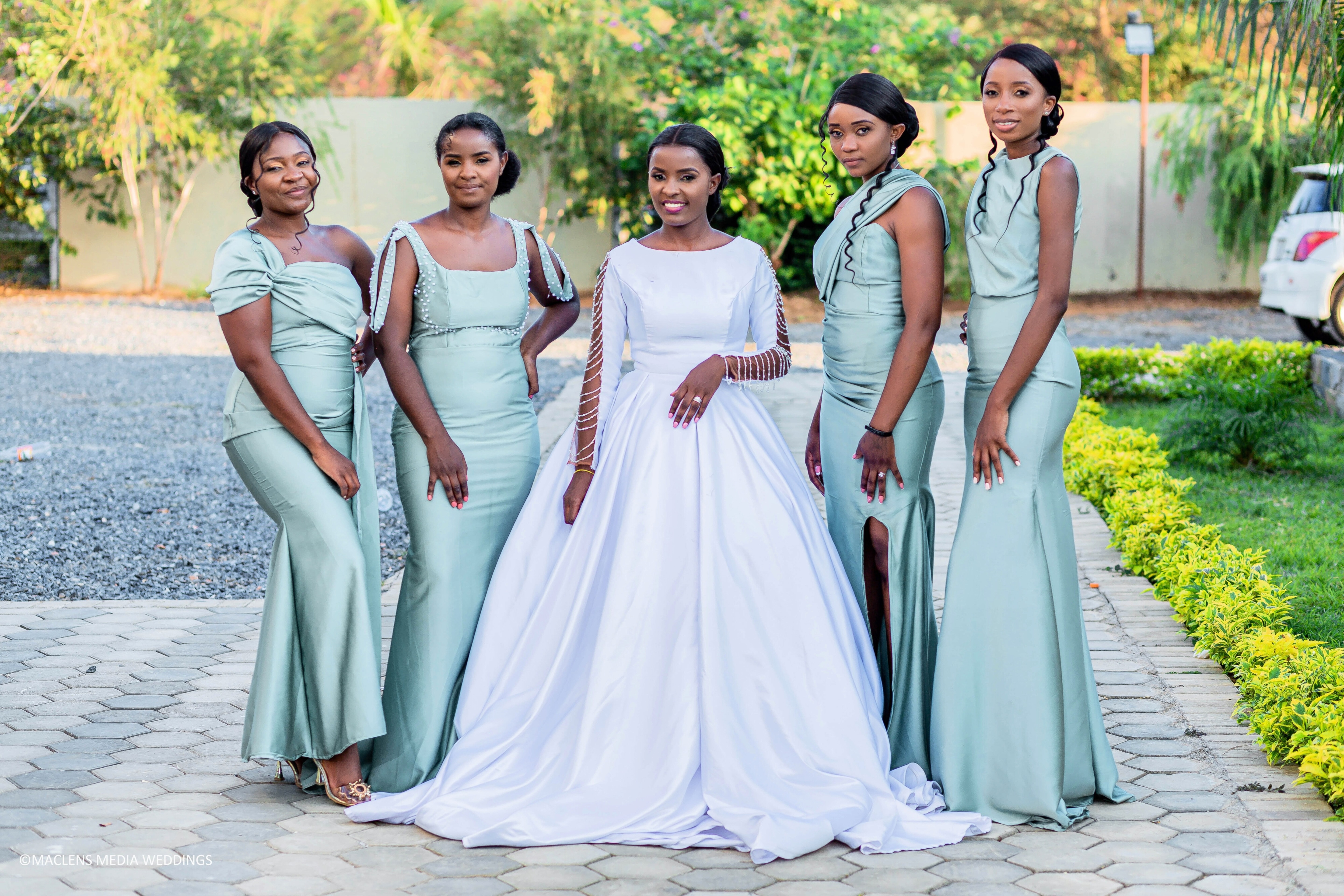 Bridal party with bride